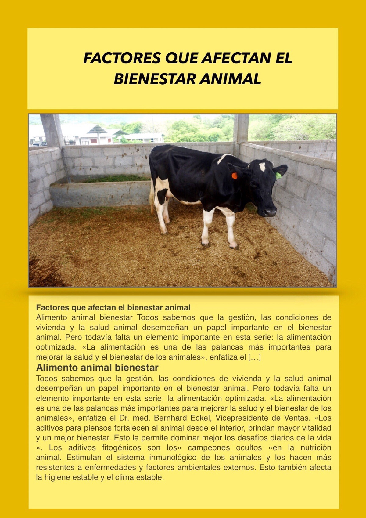 FACTORES QUE AFECTAN EL BIENESTAR ANIMAL